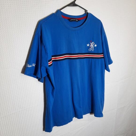 Chelsea FC XL T-Shirt Men Blue Soccer Crest Stars Official Cotton Jersey Tee - Picture 2 of 7